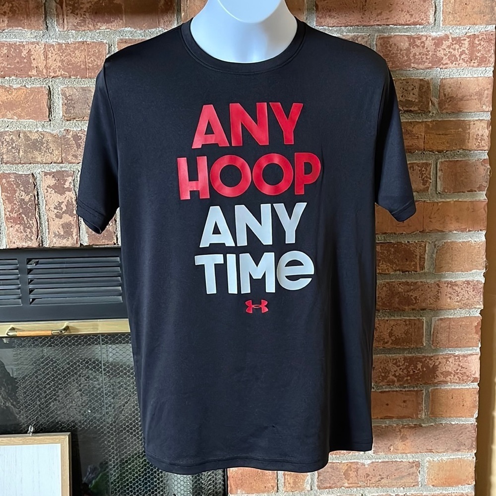 Under Armour Any Hoop Any Time Basketball Black Shirt